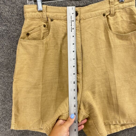 RedRover Shorts Women 11 Brown Bemuda High Rise Flat Front Cotton Pockets Casual - Picture 6 of 9